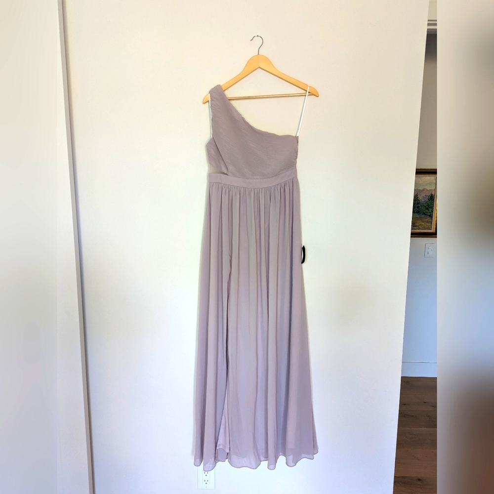 Lulu's One Shoulder Pleated Maxi Dress